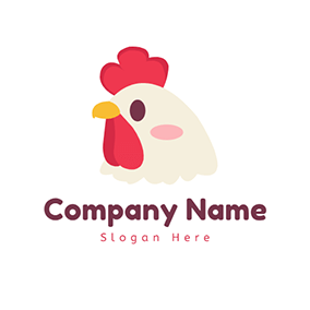 公雞 Logo Lovely Rooster Chick logo design