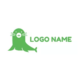 表演logo Lovely Sea Seal Icon logo design