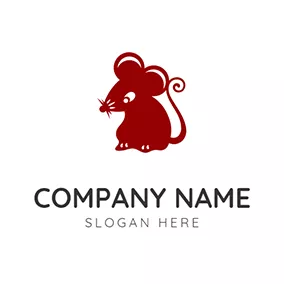 老鼠 Logo Lovely Small Cartoon Rat logo design