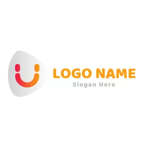 Happy Logo Lovely Smile and Letter U logo design