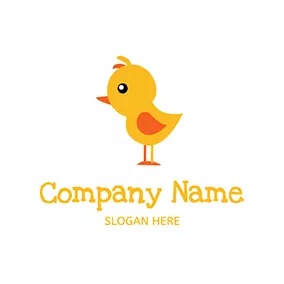 Chick Logo Lovely Standing Chick logo design