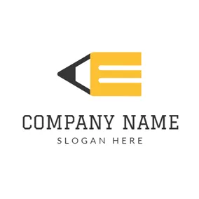 Shape Logo Lovely Yellow Letter E logo design