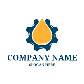Machine Logo Machine Gear Drop Gas Station logo design