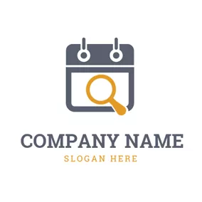 Corporate Logo Magnifying Glass and Calendar logo design