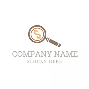 Commercial Logo Magnifying Glass and Dollar Sign logo design