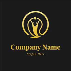 Golden Logo Mamba Snake Abstract logo design