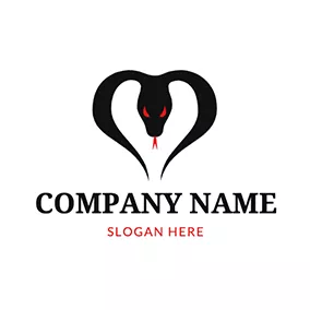 ヘビロゴ Mamba Snake Heart logo design