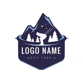 Best Logo Man and Ski Resort logo design