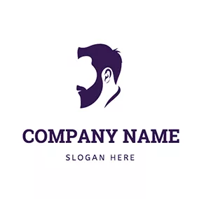 Human Logo Man Beard Head Male logo design