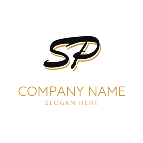 Manuscript Random Letter S and P logo design