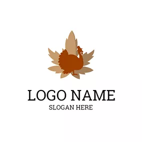 Holiday & Special Occasion Logo Maple Leaf and Turkey logo design