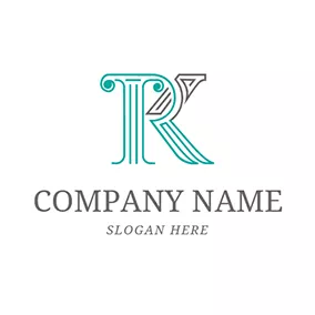 Rk Logo Marble Pillar and Letter R K logo design