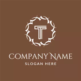 Logotipo T Maroon and White Letter T logo design