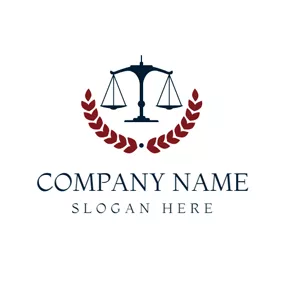 Advocate Logo Maroon Leaf and Black Balance logo design