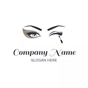 Makeup Logo Mascara Cream and Eyelash logo design