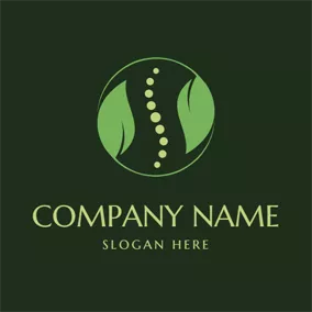理疗 Logo Medicinal Herb and Spine logo design