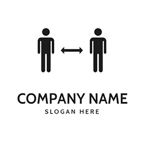 Man Logo Mellow Human Sign and Social Distance logo design