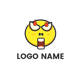 Angry Logo Meme Eye Fire logo design