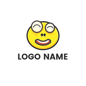 Face Logo Meme Eye Smile logo design