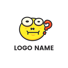 平底船 Logo Meme Question Mark logo design