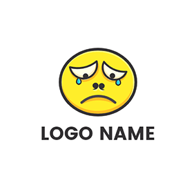 Yellow Logo Meme Sad Tear logo design