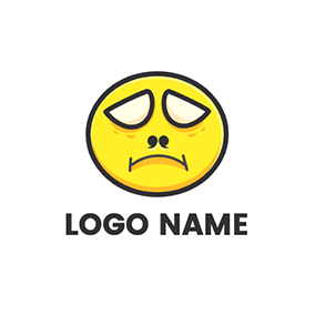 Yellow Logo Meme Scared Face logo design