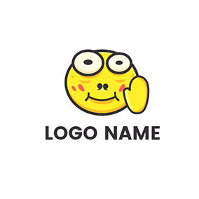 Face Logo Meme Smile Goodbye logo design