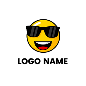 表情包 Logo Meme Sunglasses Laugh logo design