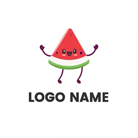 Happy Logo Meme Watermelon Dance logo design