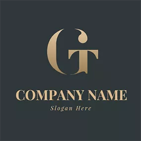 金属ロゴ Metal Gradient and Simple Letter G T logo design