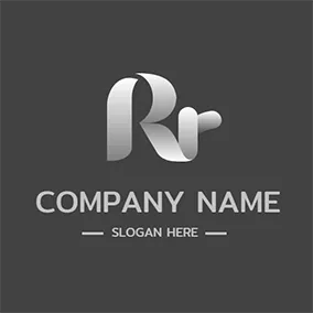 金属ロゴ Metal Paper Folding Letter R R logo design