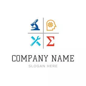 Course Logo Microscope and Stem Symbol logo design