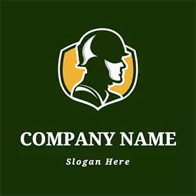 Green Logo Military Soldier Silhouette logo design