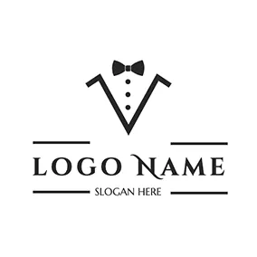 領帶logo Minimalism Suit Butler logo design