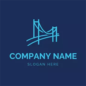 極簡主義Logo Minimalist Blue Bridge logo design