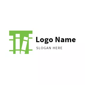 Logótipo Minimalista Minimalist Green and White Book logo design