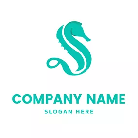 動物のロゴ Minimalist Seahorse Logo logo design