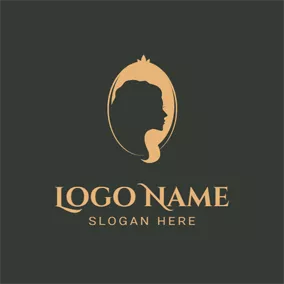 Female Logo Mirror and Beautiful Hair Mode logo design