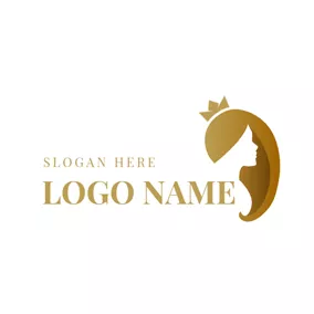 Makeup Logo Mode and Long Hair logo design