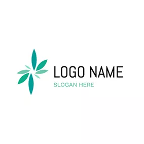 モダンロゴ Modern Leaves Weed logo design
