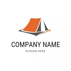 モダンロゴ Modern Orange Tent logo design
