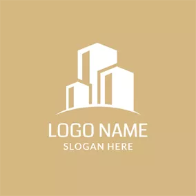 都市ロゴ Modern White Skyscraper logo design