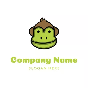 獼猴桃logo Monkey Face and Kiwi logo design
