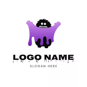 Logótipo Monstro Monster and Purple Slime logo design
