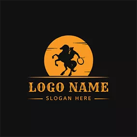 Sunshine Logos Moon Horse Rider Rodeo logo design