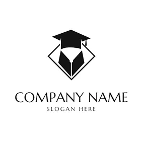 Study Logo Mortarboard and Abstract Gown logo design
