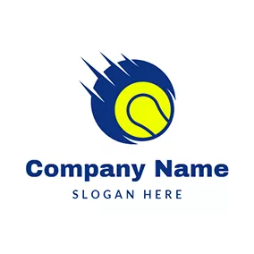 Icon Logo Motion Line and Tennis Ball logo design