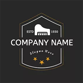 Badge Logo Motos Badge Piano logo design