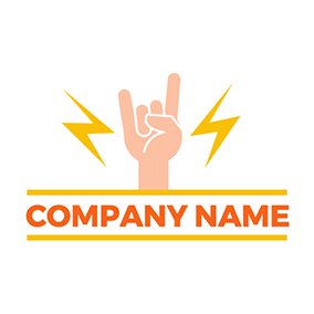 手 Logo Motos Hand Lightning logo design