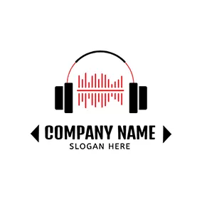 Art Logo Motos Headphone Soundwave logo design